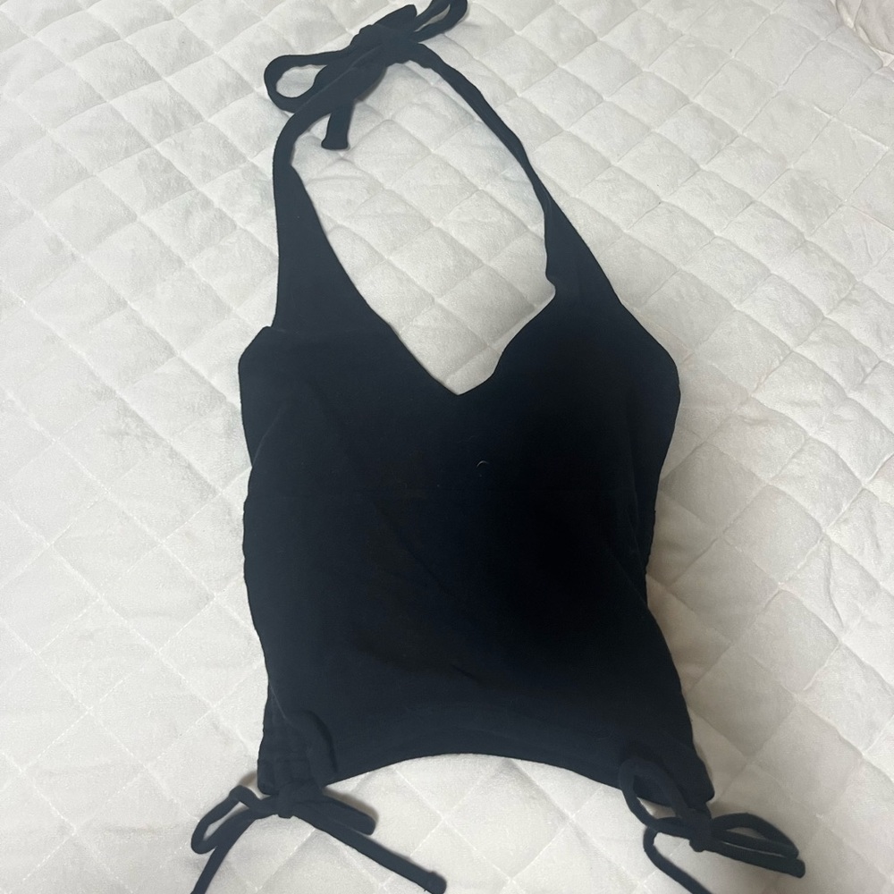 Hollister black halter crop top size xs